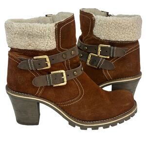 Tamaris Stacked Heel Fleece lined Suede Waterproof Winter Boots